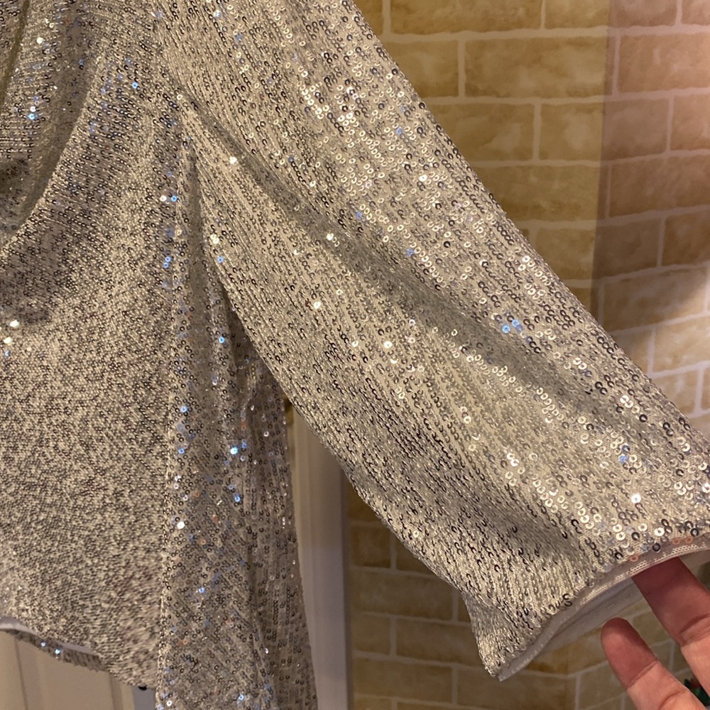 COPY - Alex Evenings 2 X sparkly top. Has lining. Beautiful cowl like neck - Picture 4 of 6